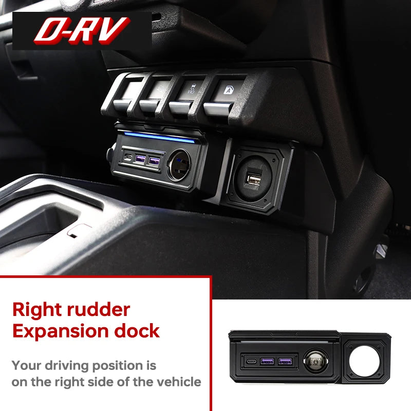 For Suzuki Jimny JB64 Sierra JB74W 2019 2024 Car Central Control Expands USB Type-C Charging Port With Atmosphere Light