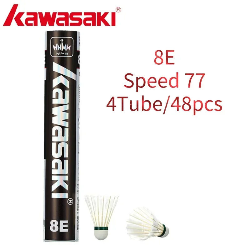 Kawasaki Badminton Shuttlecock Feather for Clubs&Training KING 8E/10E Goose Feather Badminton Ball Durable Shuttlecock Badminton