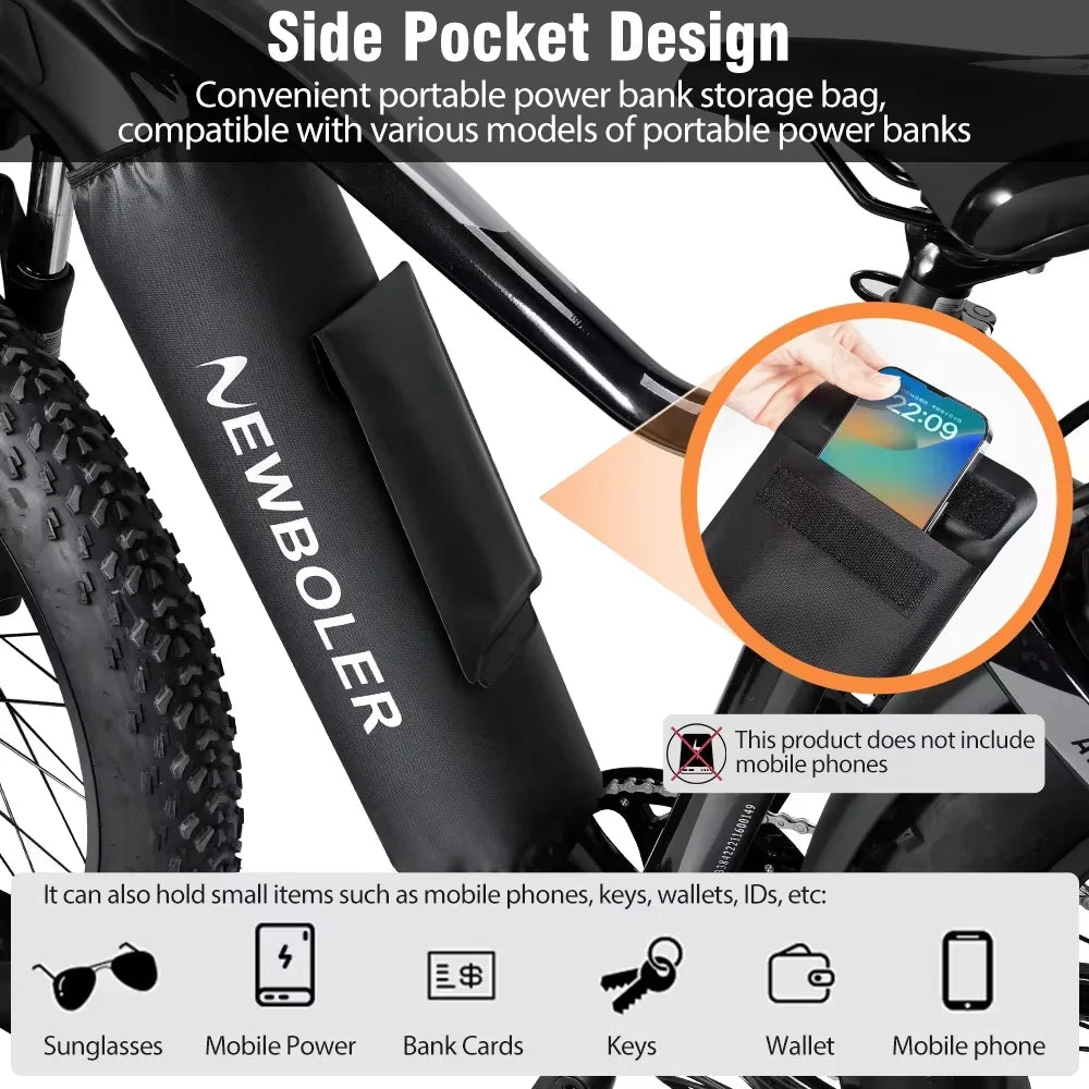 NEWBOLER E-Bike Battery Protective Cover Waterproof Electric Bicycle Battery Bag USB Suitable for Most Car Models