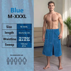 suitable for M-XXXL Men's bath skirt bath towel plus size bath skirt suitable for home, travel, steaming, spa, beach,