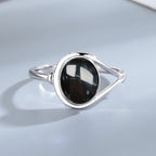 925 Sterling Silver Natural Stone Rings With Amethyst Simple Purple Oval Ring 8*10mm Fine Jewelry Friends Gifts for Women