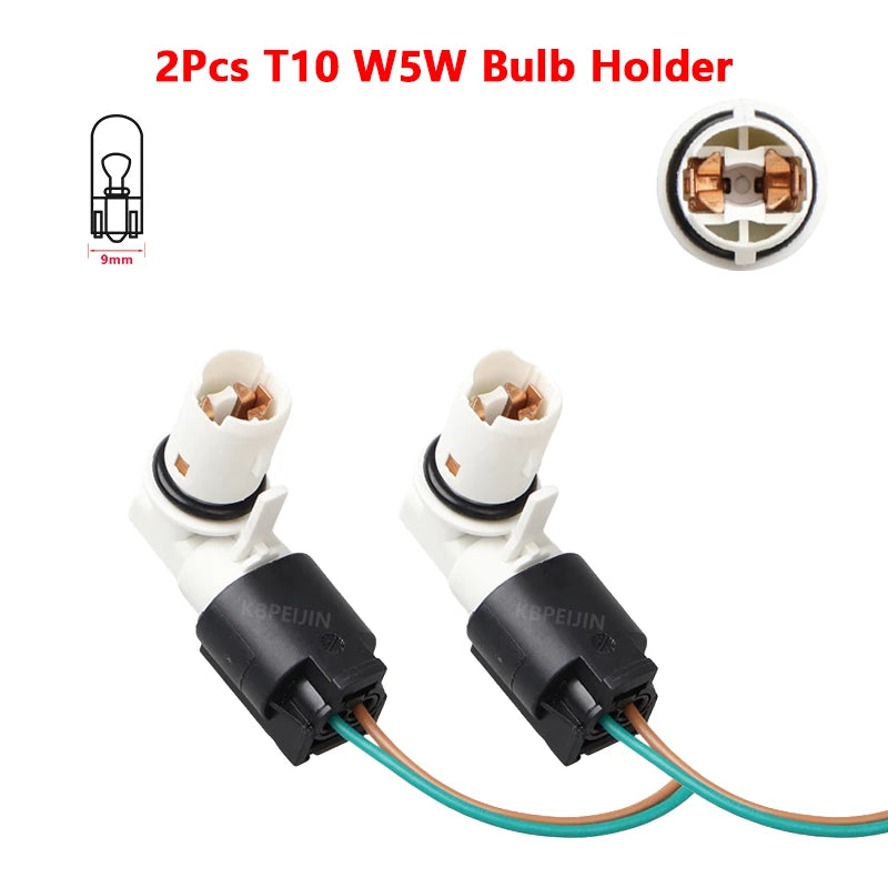 For Mini Cooper Paceman Clubman Side Turn Signal Light Car Bulb Holder T10 Socket Base Connector Wiring Accessories 2PC
