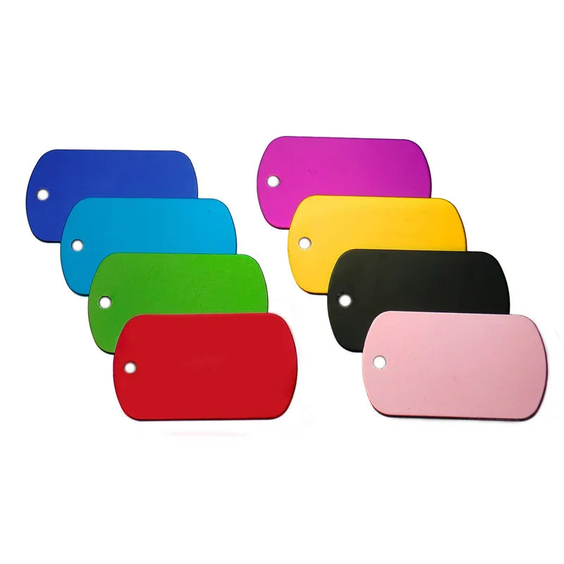 100Pcs Dog Tag Military Pet Id Tags Aluminum Name Pendant Blank Dog Tags Personalized Customized Dog Tag