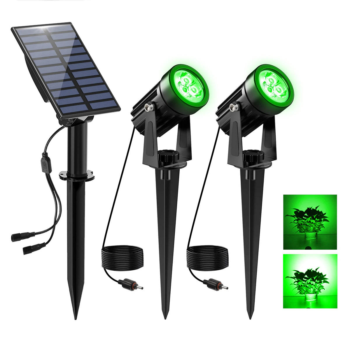 Super Bright Green Solar LED Light Outdoor Aluminum Solar Spotlight Solar Garden Light Outdoor IP65 Waterproof Solar Lawn Light