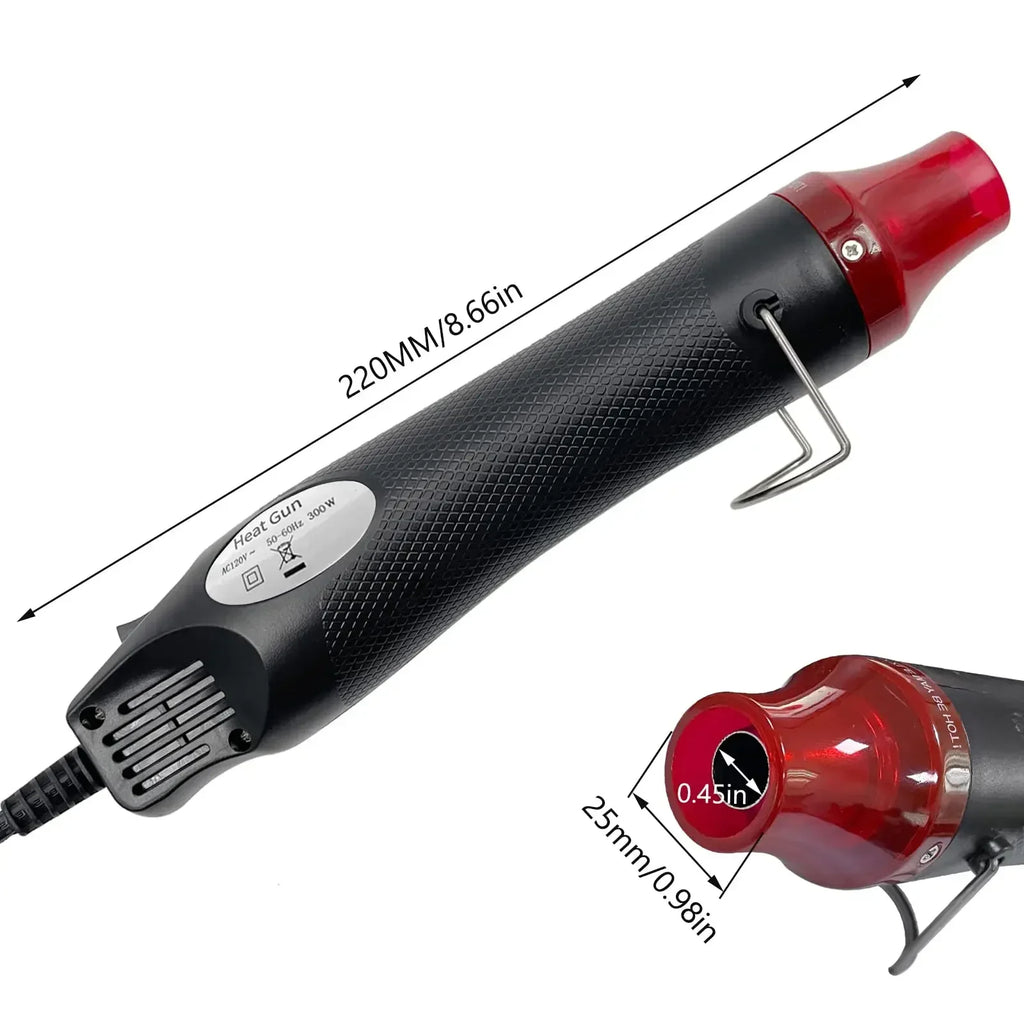Mini Hot Air Heat Gun for DIY Crafts Portable Heat Air Gun Tool for Embossing Shrink Wrapping Drying Paint 220V/110V 300W
