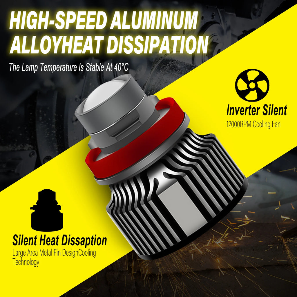 2Pcs  LED H11 9005 9006 HB3 HB4 H8 Headlight Bulbs Projector Lens Light For Car Driving Fog Lamps 6500K 3000K 8000K 12V 24V