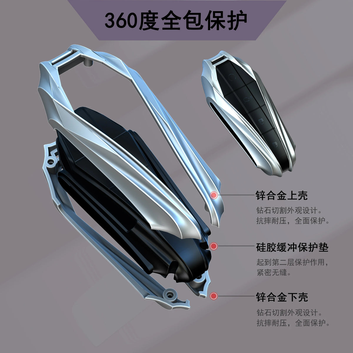 Car Zinc Alloy Key Case For BYD Atto 3 Han EV Dolphin Durable Second Song Pro Tang Dm QIn PLUS MAX Yuan Key Holder Cover Chain