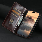 SUTENI Leather Wallet Magnetic Card Holder Flip Cover Phone Case For iPhone 16 Pro Max 15 Plus 14 13 12 11 XS XR X  8 7 Plus