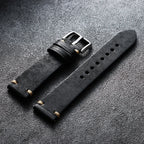 Stitching Leather Butterfly Buckle Watch Band 20mm 22mm Cowhide Strap for Rolex Bracelet for Seiko Women Men Vintage Wristband