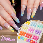 1-9Colors Candy Oil Painting 3D Sculpture Creative DIY Gel Soak Off Gel Nail Modeling Gel Carving Nail Texture Glue Soild