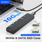 ORICO M.2 NVMe SSD Enclosure, USB 3.1 Gen 2 (10 Gbps) PCIe External Adapter NVMe Case for 2230/2242/2260/2280 M.2 SSD up to 8TB