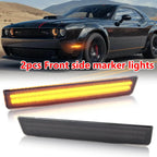 Car Front Amber Rear Red Bumper LED Side Marker Light Lamps For Dodge Challenger 2015 2016 2017 2018 2019 2020 2021 2022 2023
