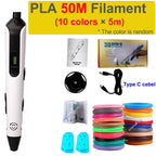 New 3D Printing Pen LCD Display Screen 1.75mm ABS/PLA 0.7mm Diameter Material Kids DIY Drawing Pen Christmas Birthday Gifts