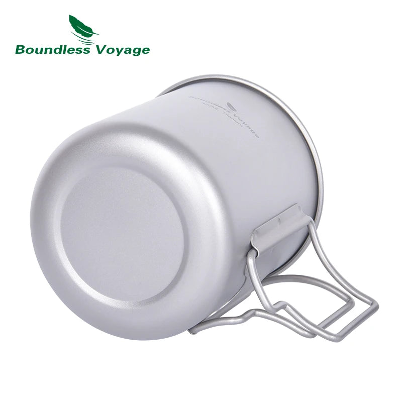 Boundless Voyage 420ml Titanium Mug with Strainer & Lid Lightweight Camping Single Layer Tea Cup with Filter Outdoor Drinkware