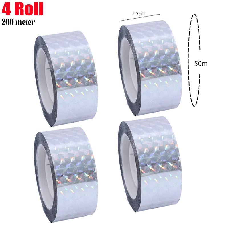 Bird Reflective Tape Repellent Pigeons Away Ribbon Anti Bird Laser Flash Tape Double Sided Garden Orchard Bird-proof Scare Tapes