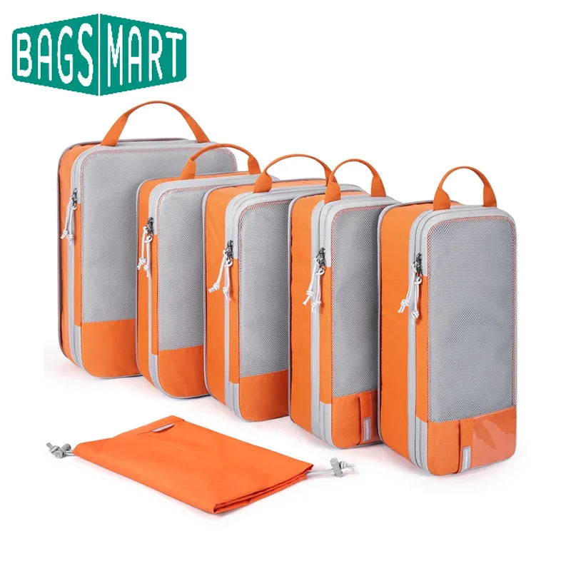 BAGSMART Packing Cubes Compression Storage Bag Travel Lightweight Suitcase Organizer Accessories  Luggage Organizer Travel Bag