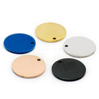 20pcs Stainless Steel Round Pet ID Tag Mirror Finish Collar Name Pendant 25-35mm