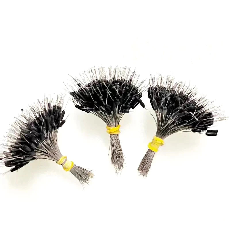 300pcs Black Silicone Fishing Bobber Stopper Beads Space Bean Line Stoppers, sizes S/M/L
