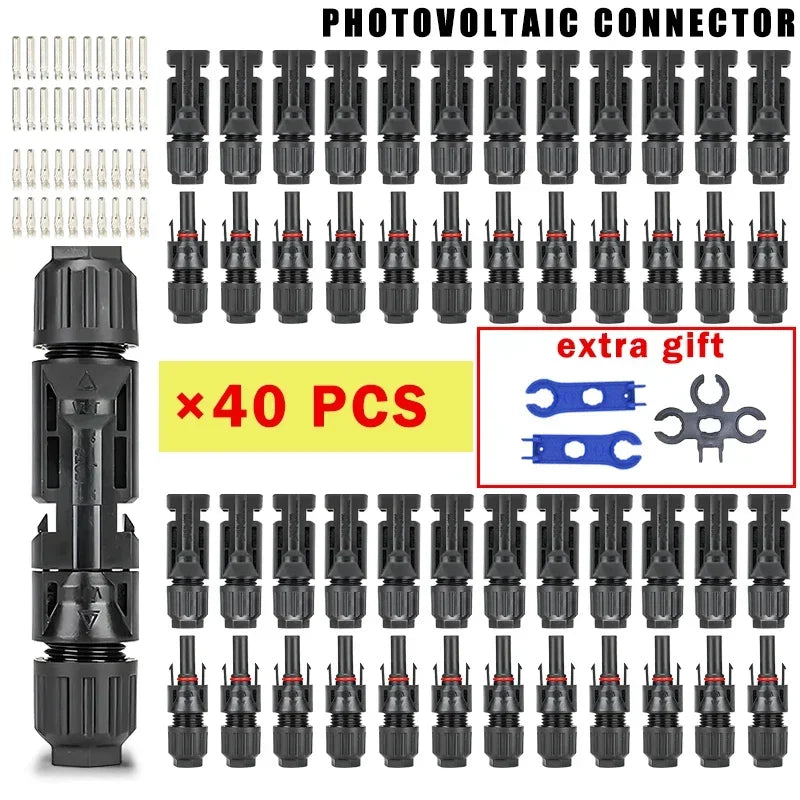 Solar panel PV connectors kit 1000V 30A for 2.5/4/6mm² PV/MC cables, multi-pack
