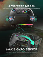 DATA FROG 2 Pack Wireless Pro Controller Gamepad for TV Console Box PC Android iOS Gaming Support HD Vibrate Ergonomic Grip