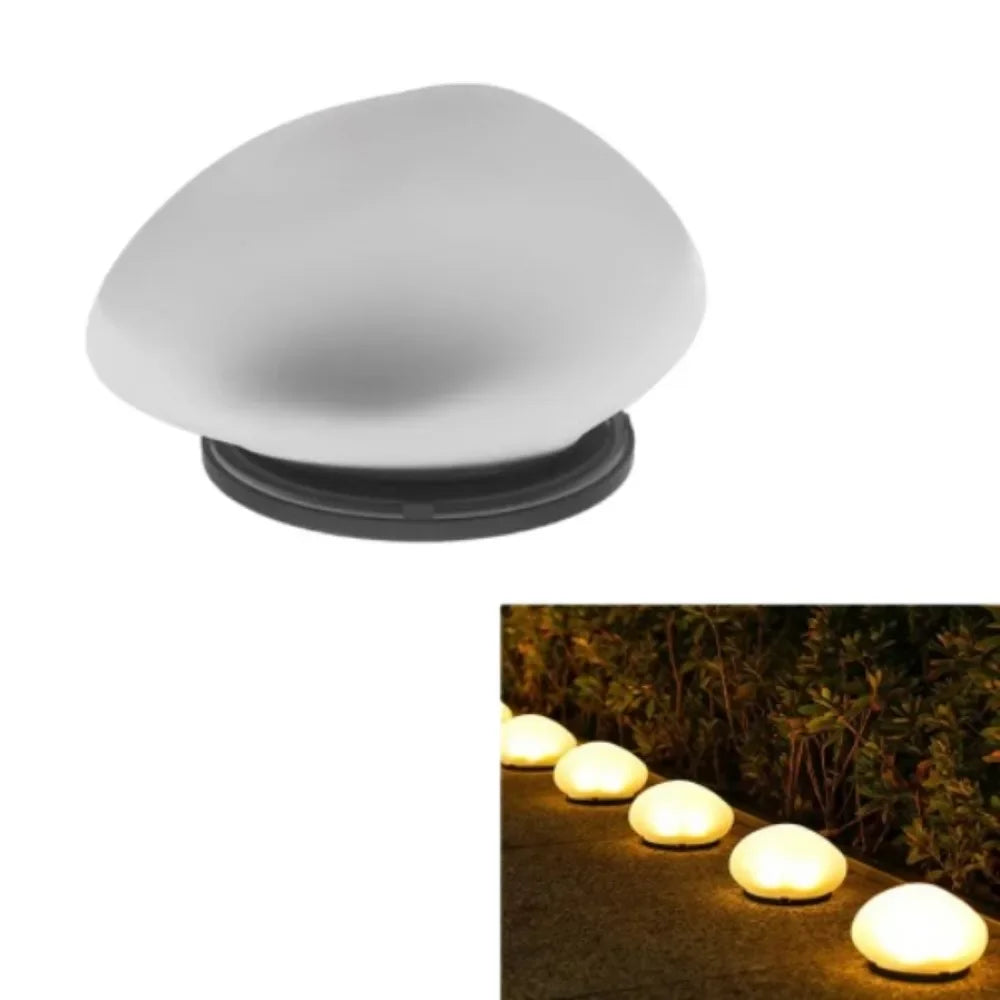 Solar stone ground light outdoor waterproof ABS garden pathway lamp, warm/white, 1pc/2pcs