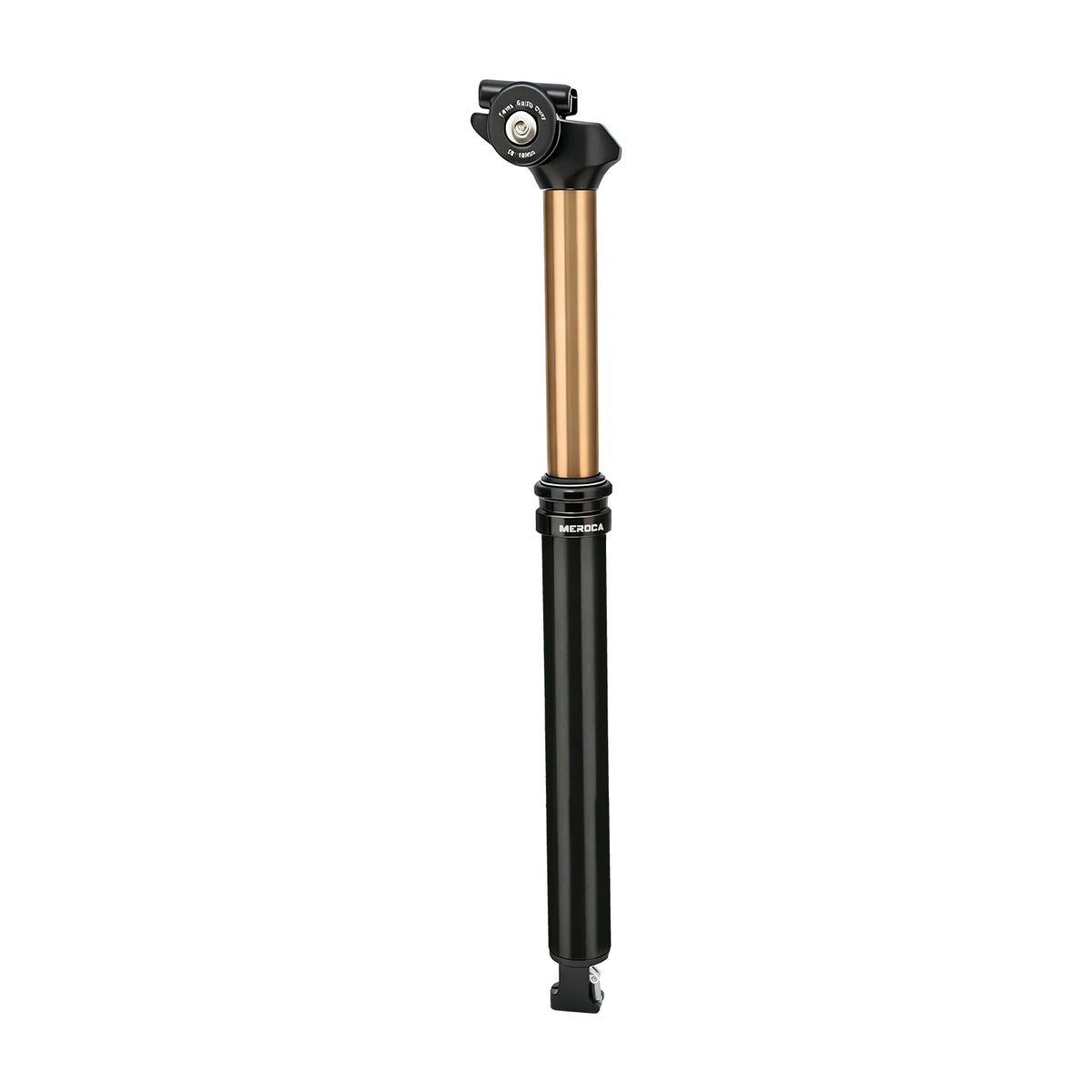 MEROCA Wire-Controlled Dropper Seatpost 405mm, 27.2/30.9/31.6mm, Black Gold Aluminum