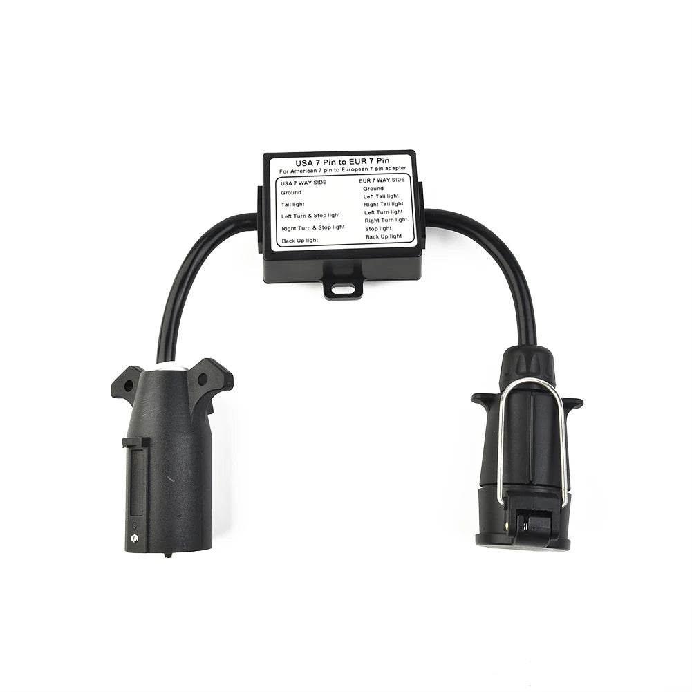 Car Converter US 7-Way Plug To Eu 13-Pin US 7 Way to EU 7 US 4 to EU7 Round Connector Trailer Light Converter Accessories