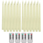 LED Flameless Taper Candles Flickering with 10-Key Remote 11" Battery Operated Ivory Candlesticks Christmas Home Wedding Decor