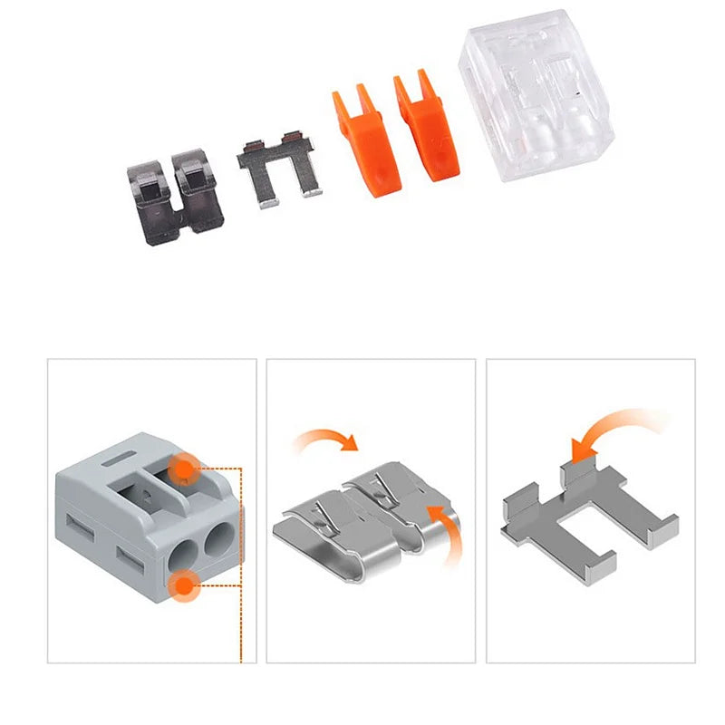 Quick connector, DIY wire connector (28-12 AWG), 2/3/4/5 ports, plug-in electrical connection terminal, mini cable terminal