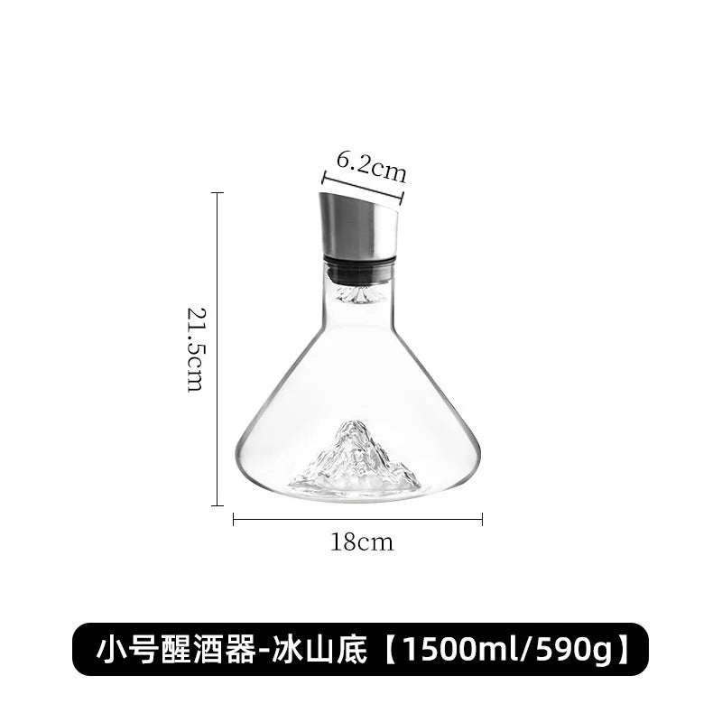 1500ML Iceberg Whisky Wine Decanter Handmade Lead-free Crystal Wine Pourer Carafe Thickened Wine Dispenser Pot Bar Accessories