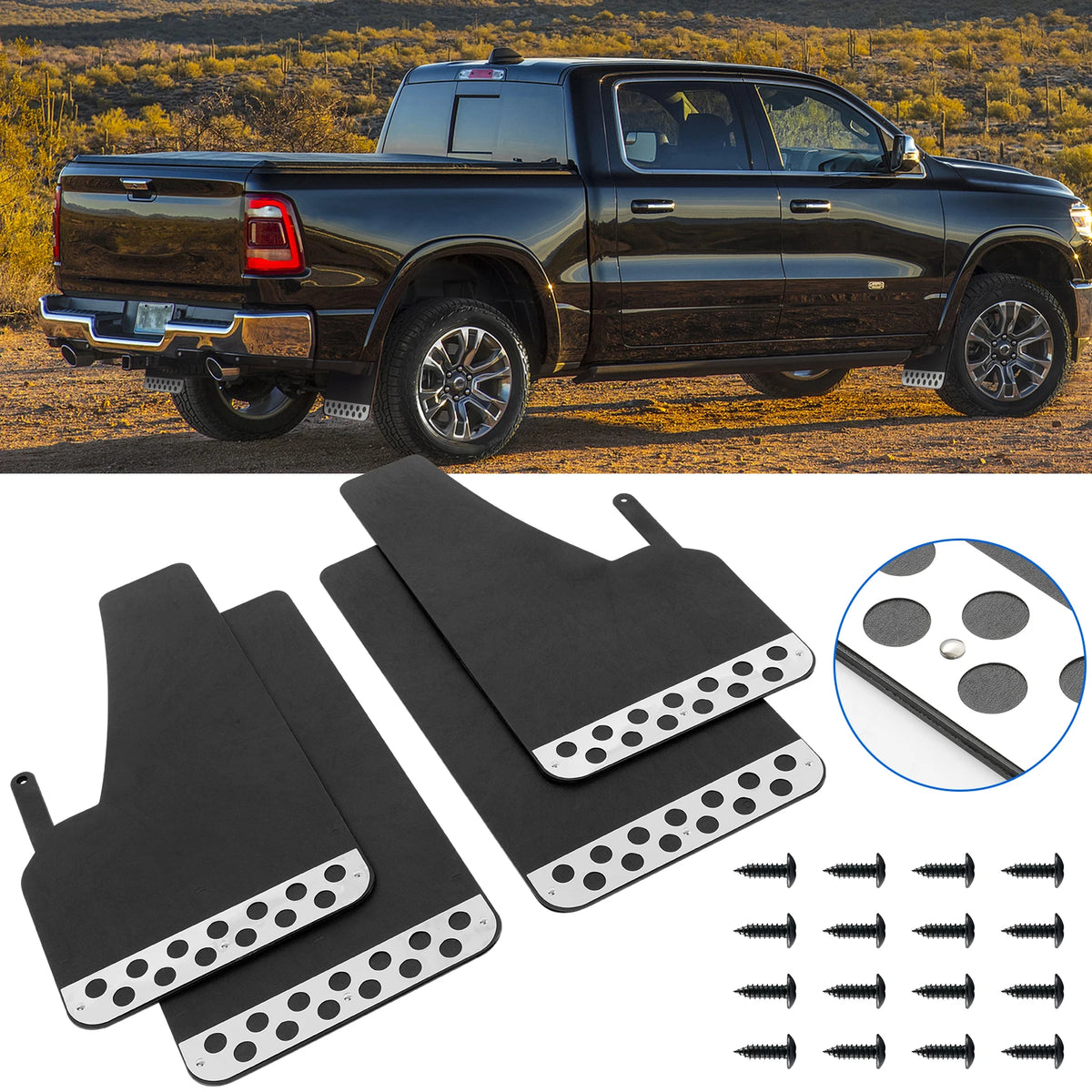 4PCS Soft Flexible Bendable Rubber Vehicle Mudguard Splash Guard With Hardware Tool Auto Exterior Protection Accessories