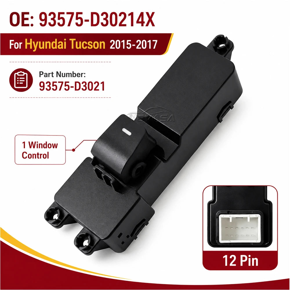 Front Right For Hyundai Tucson 2015-2017 Electric Power Sub Window Switch Glass Lifter Control Adjustment Button 93575-D30214X