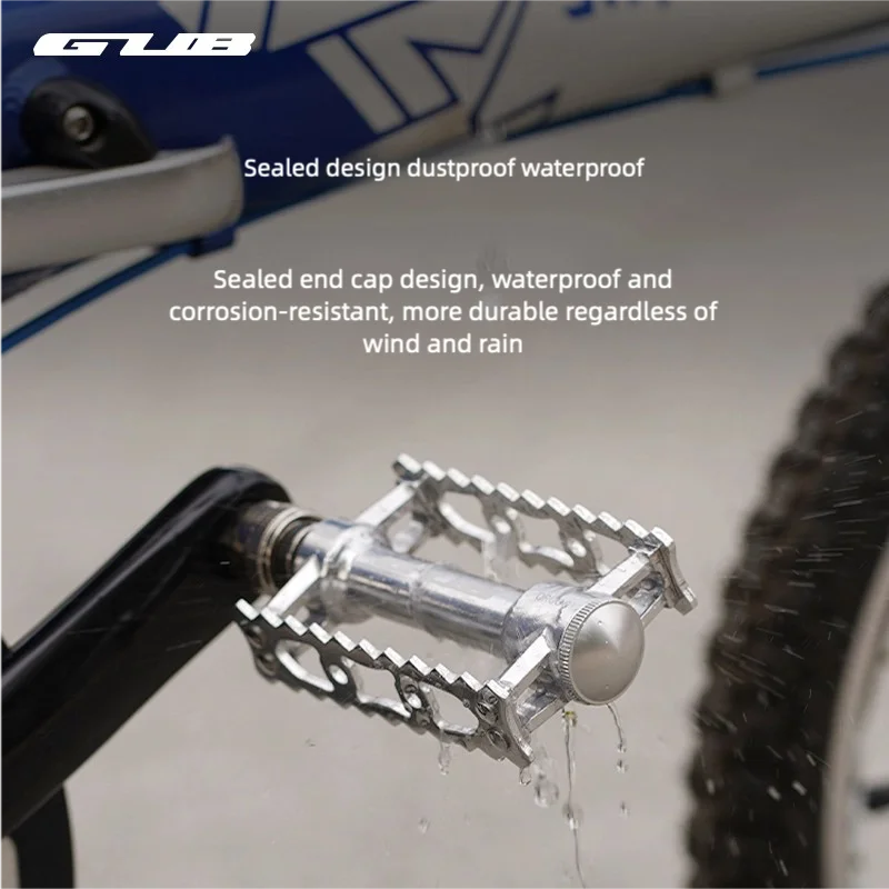 GUB QR006 Retro Quick Release Folding Mountain Bike Aluminum Alloy Bicycle Pedal with Triple Bearings Anti-Slip