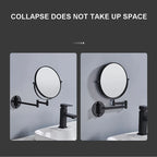 Gold/Black Frame 360 Degree Rotation Double-sided Circular Mirror Retractable and Fold Bathroom Mirror Wall Decorative Mirror