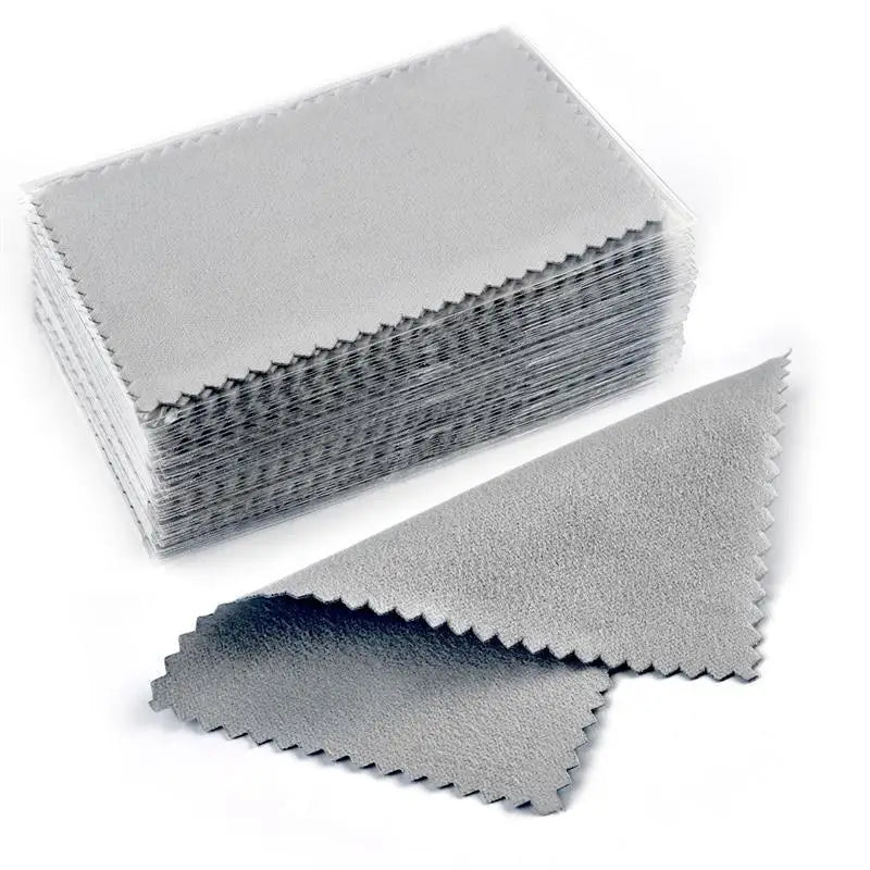 10Pcs/pack Multi Size Silver Polishing Cloth Jewelry Cleaning Anti Tarnish Reusable Soft Wiping Cloth Keep Jewelry Shining Tools