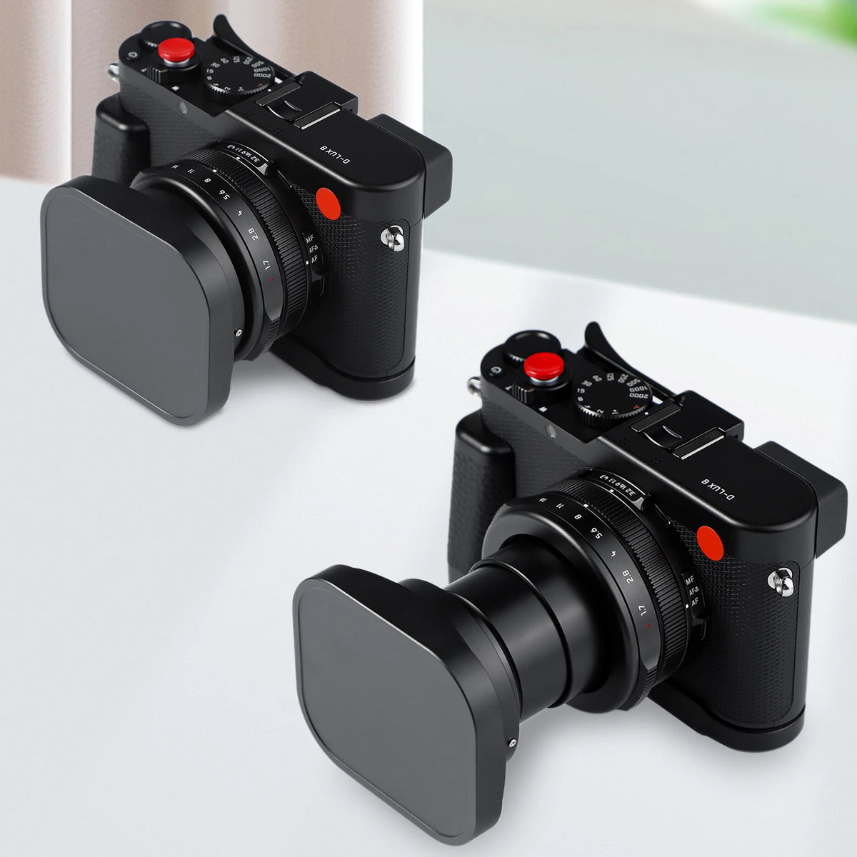Haoge 43mm Universal Square Metal Screw-in Mount Lens Hood Shade for Leica D-LUX 8 dlux8  Camera