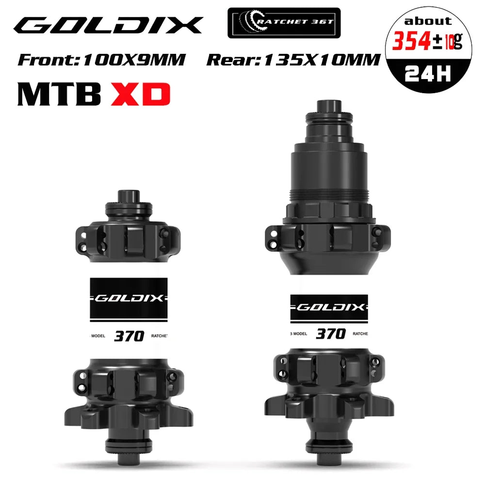 GOLDIX M370 Bicycle Hub 24H Sealed Bearing 6-bolt Disc Brake Straight Pull 24 Holes Ratchet 36T BOOST MTB Hub for Shimano SRAM