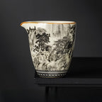 160ML Ru Kiln Landscape Porcelain Gaiwan Set For Tea Tureen Teaware Cup Chinese Yellow Ceramic Opening Tea Bowls Tea Ceremony