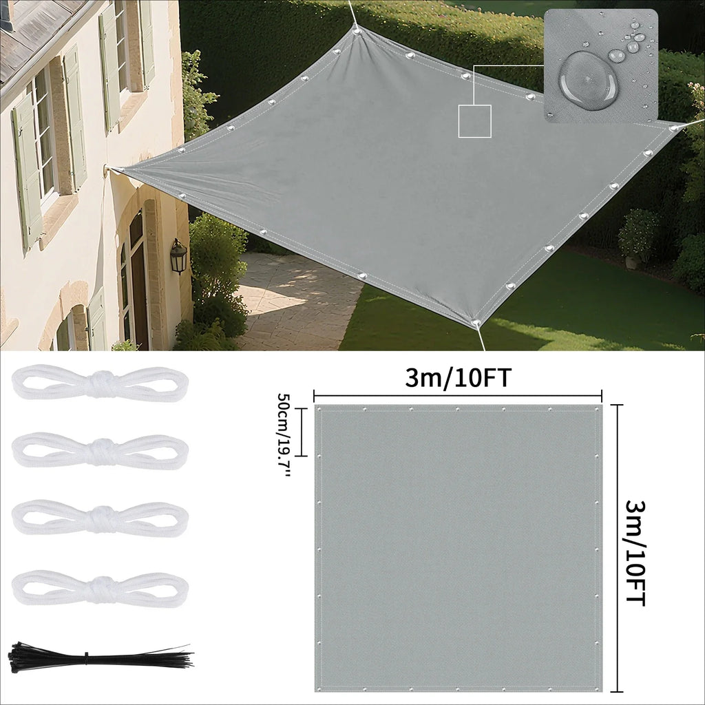 Waterproof UV Protection Canopy Outdoor Sun Shade Sail with Grommets 2/3/4/5M for Outdoor Garden Pool Patio Sunshade Cloth Tent