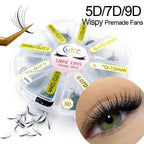 5D/7D/9D 8-15mm Mixed length Sandwich Premade Volume Wispy Fans Eyelash Extension Handmade Natural Spikes False Lashes Extension