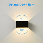LED Outdoor Wall Lamps 24W LED Motion Sensor Black/White IP65 Waterproof Indoor Outdoor Lighting Adjustable Wall Light