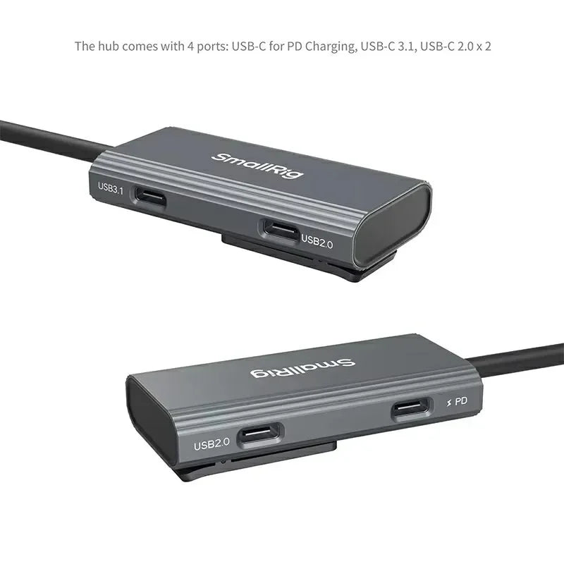 SmallRig USB-C Hub 4-in-1 with PD, USB-C 3.1, USB-C 2.0, Audio Adapter (4598)