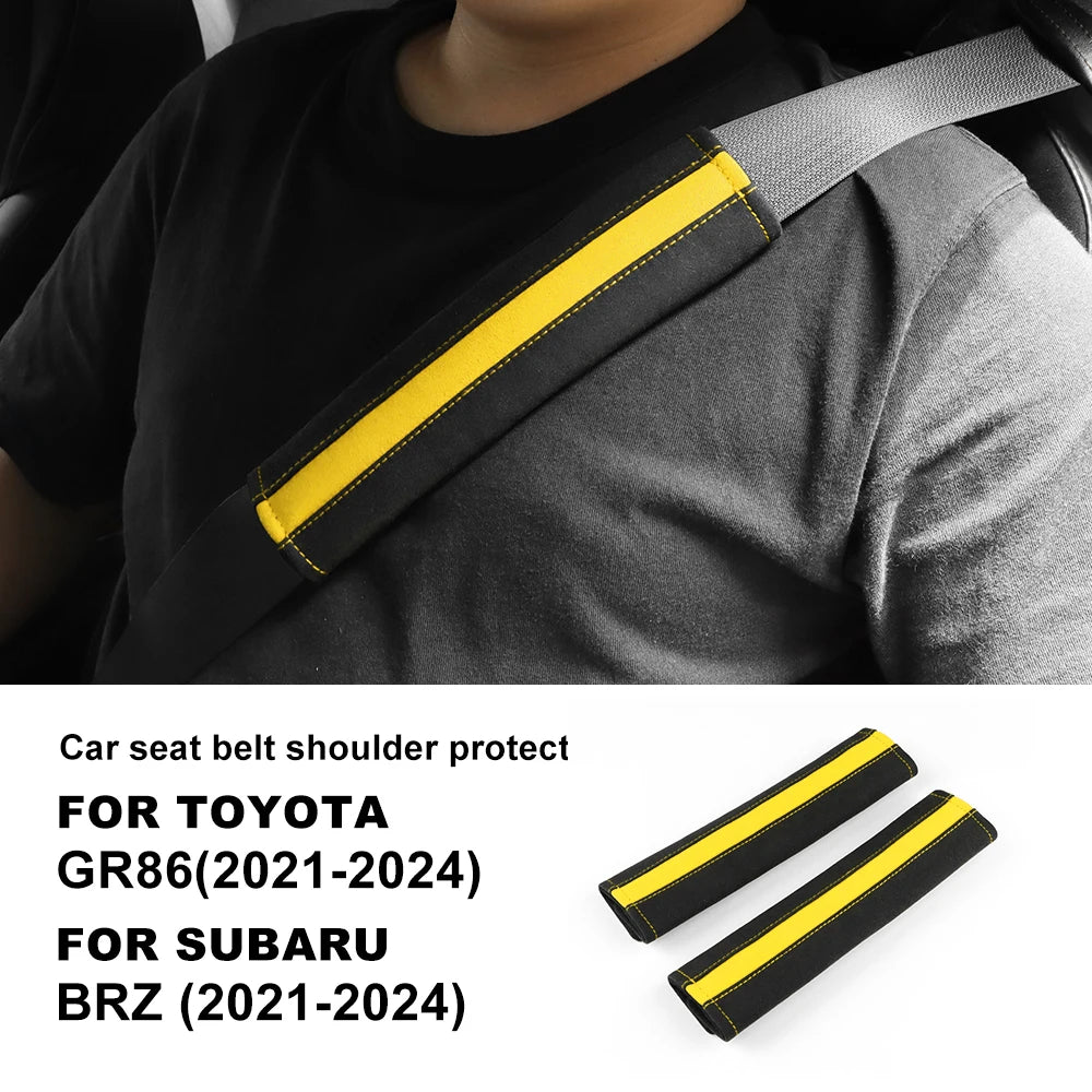 Top Suede For Subaru BRZ Toyota 86 2013-2021 2022 2023 2024 2025 Car Safety Belt Buckle Seat Belt Cover Shoulder Pads Protector