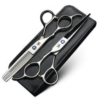Black Left Hand Hair Scissors 6-inch JP440C Steel Cutting Scissors and Thinning Scissors Left-handed