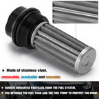 VR -Universal Car Racing In-Line Fuel Oil Filter With AN6/AN8 Fittings Adapter and 100 Micron Steel Element  VR5565
