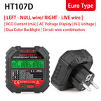 Habotest HT107 Pro Socket Tester A Comprehensive Tool for Voltage, RCD 30mA, UK/EU Plug Grounding, Zero Line, Polarity and Phas