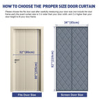 Magnetic Thermal Insulated Door Curtain Energy-Saving Privacy-Protecting Windproof Waterproof Cotton Curtain for Heater Room