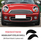 ABS Glossy And Matt Black Color Angry Eyelid For MINI Cooper F65 F66 F54 F55 F56 F57 R55 R56 R57 R58 R59 Car headlight sticker