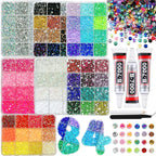 1Box/1Set Hot Selling Flash Nail Rhinestones Bedazzling Kit 3mm Multi-style Colorful Resin Nail Diamond Jewelry DIY Nails Parts