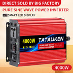Pure Sine Wave Inverter 1000W-4000W DC 12V and 24V to AC 220V 50hz Power Inverter Charger  Adapter Universal Socket